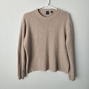 Vintage Y2K Gap Waffle Knit Boxy Angora Cotton Blend Sweater